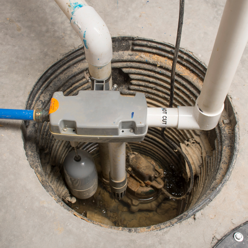 sump pump in a crawl space