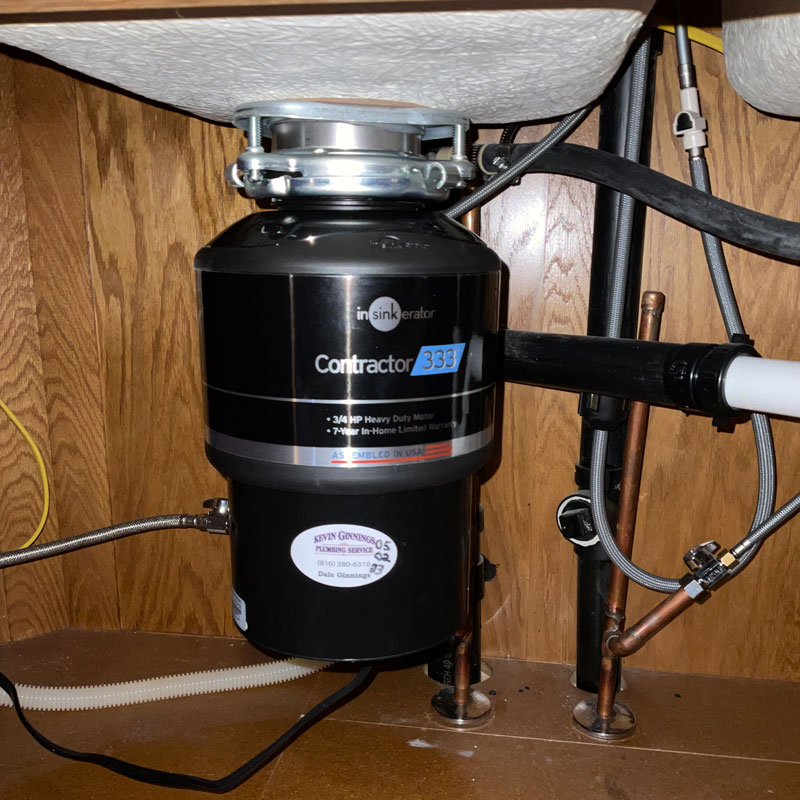 garbage disposal under a sink