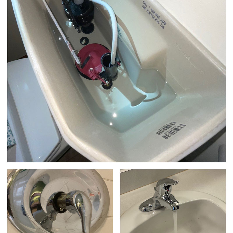 before and after bathroom plumbing services