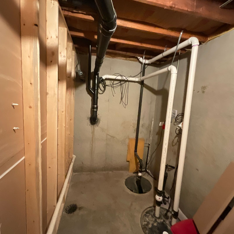 clean plumbing space